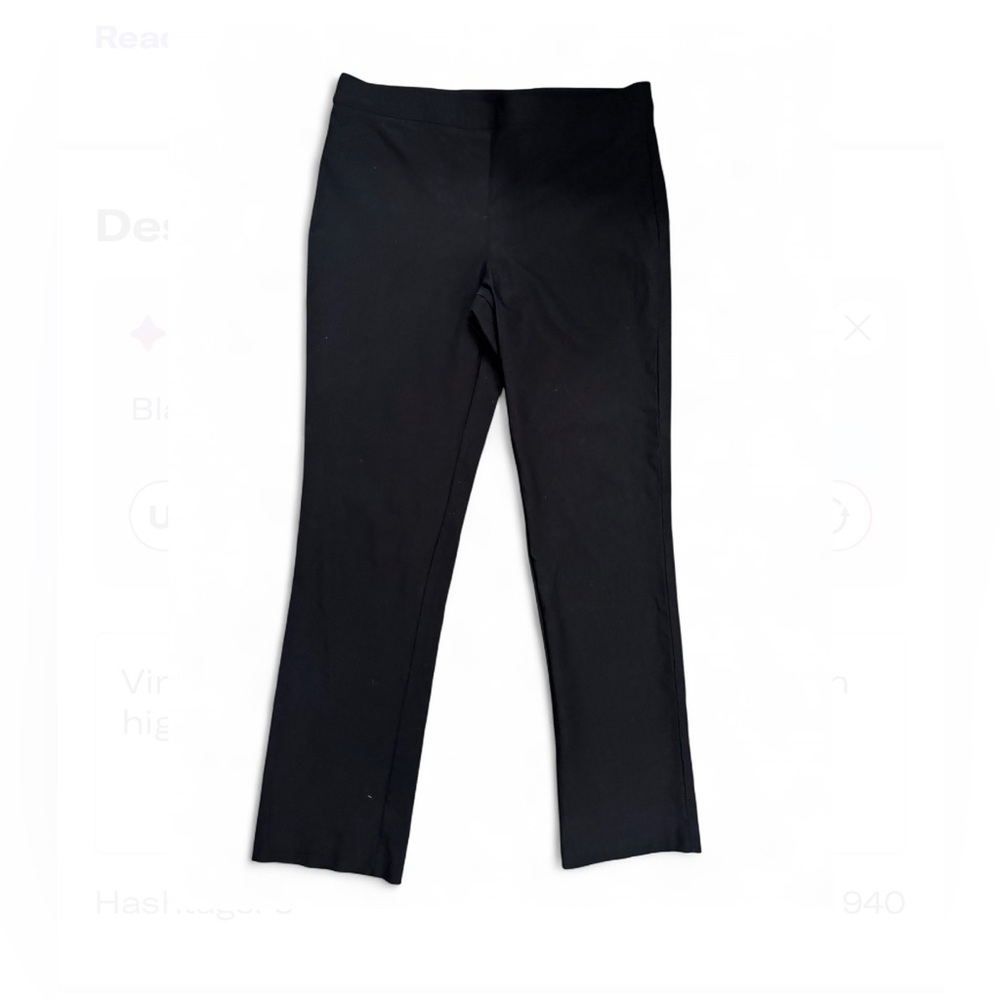 Tribal Black Dress Pants Straight Leg Minimalist Design